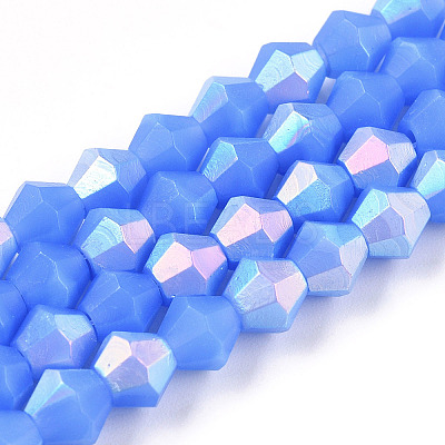 Imitation Jade Bicone Frosted Glass Bead Strands EGLA-A039-J6mm-MB04-1