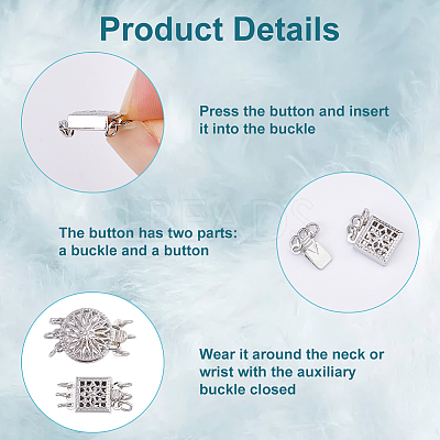 4Pcs 4 Styles Brass Box Clasps KK-HS0015-76B-1
