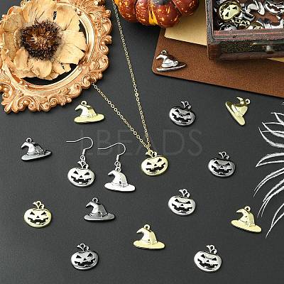 30Pcs 6 Styles Halloween Themes Alloy Pendants FIND-CJ0005-47-1