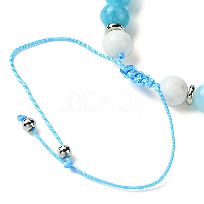 Natural Gemstone Braided Bead Bracelets BJEW-JB09855-1