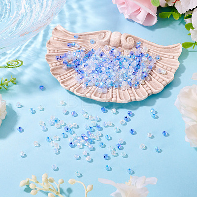 405Pcs Eletroplated Transparent Glass Beads GLAA-TA0003-66A-1