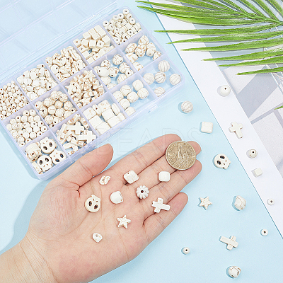 524Pcs 15 Styles Synthetical Turquoise & Howlite Beads Sets TURQ-PH0001-24-1