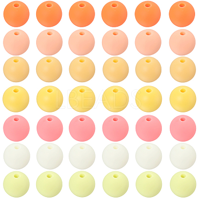 Rubberized Style Imitated Silicone Acrylic Beads MACR-PA0001-06C-03-1