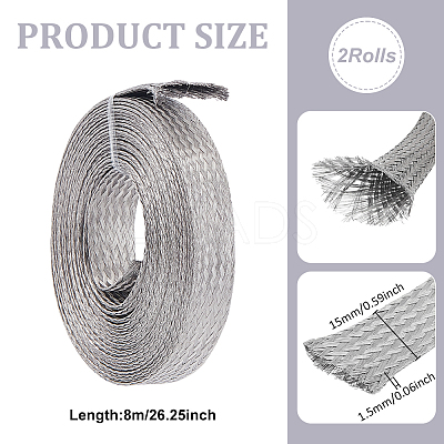 8M 304 Stainless Steel Flat Tinned Braided Wire FIND-UN0010-04-1