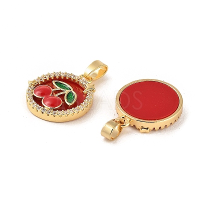 Rack Plating Brass Micro Pave Cubic Zirconia Pendants KK-C037-02G-1