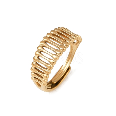 304 Stainless Steel Cuff Open Rings for Women RJEW-H255-01G-09-1