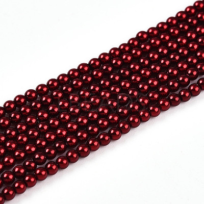 Baking Paint Pearlized Glass Pearl Bead Strands HY-N002-2mm-A13-1