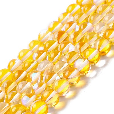 Synthetic Moonstone Beads Strands G-E573-02B-12-1