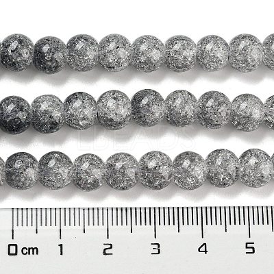 Spray Painted Crackle Glass Beads Strands DGLA-C002-8mm-02-1