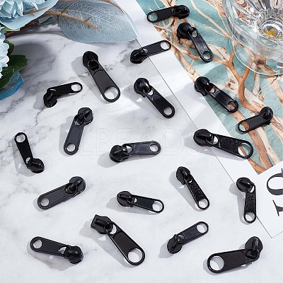 32Pcs 4 Style Zinc Alloy & Plastic Zipper Slider FIND-GF0003-95-1