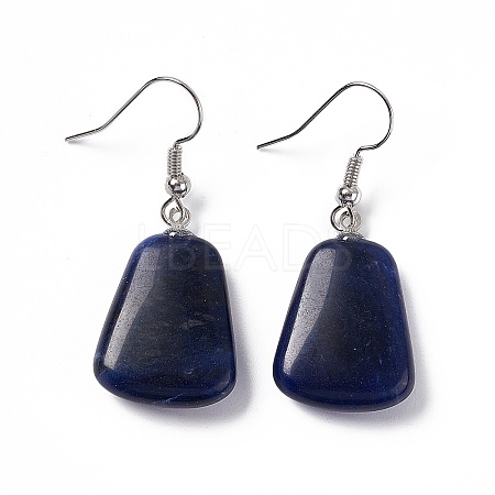 Natural Sodalite Trapezoid Dangle Earrings EJEW-D188-02P-07-1