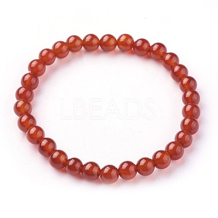Natural Carnelian(Dyed) Beads Stretch Bracelets BJEW-F380-01-A10-1