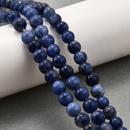 Round Natural Sodalite Beads Strands G-F222-39-10mm-1