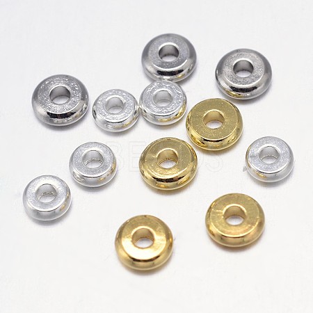 Flat Round Brass Spacer Beads KK-L106A-01-1