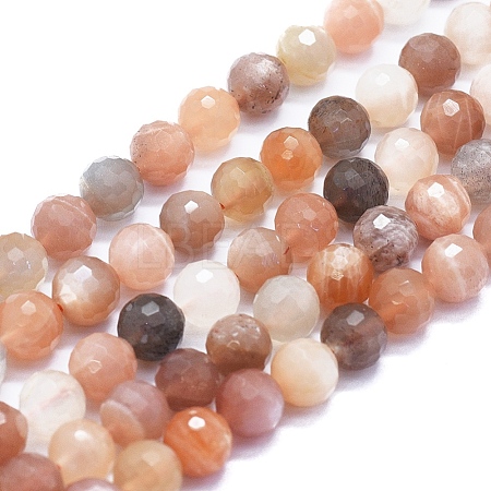 Natural Multi-Moonstone Beads Strands G-E561-26-8mm-1