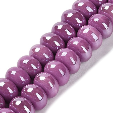 Glazed Porcelain Rondelle Beads PORC-Q001-01D-1