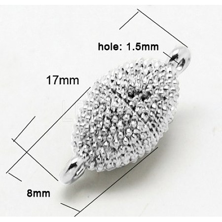 Alloy Magnetic Clasps with Loops PALLOY-H379-S-1
