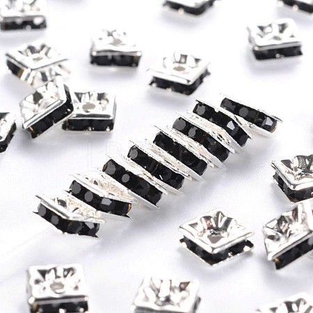 Brass Rhinestone Spacer Beads RSB072-04S-1