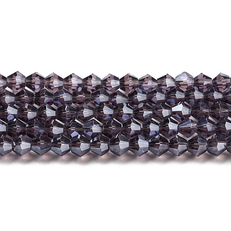 Transparent Electroplate Glass Beads Strands EGLA-A039-T3mm-A04-1