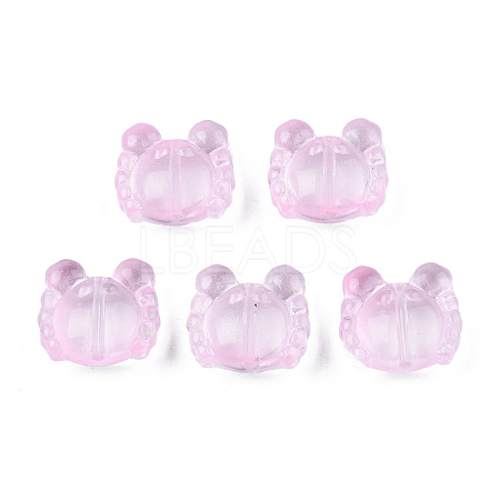 Transparent Spray Painted Glass Beads GLAA-N035-026-C05-1