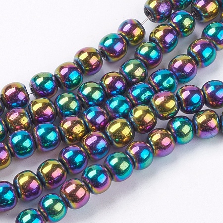 Non-magnetic Synthetic Hematite Beads Strands G-S096-6mm-5-1