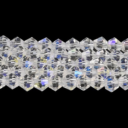Transparent Electroplate Glass Beads Strands EGLA-A039-T6mm-L13-1