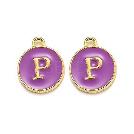 Golden Plated Alloy Enamel Charms LS-ENAM-Q437-12P-1