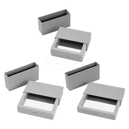 3 Bags 3 Styles Square Transparent PE Thin Film Suspension Jewelry Display Box CON-TA0001-38F-1