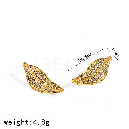 304 Stainless Steel & Crystal Rhinestone Stud Earrings for Women WG8A2B7-02-1