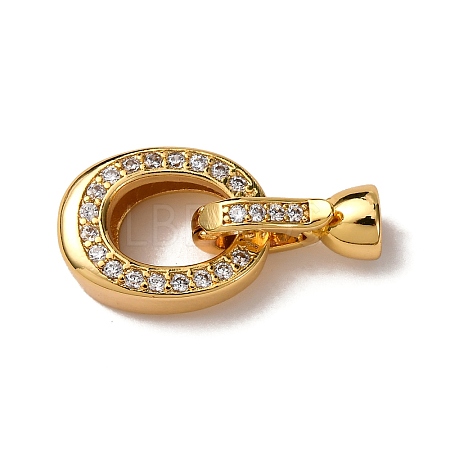 Brass Micro Pave Clear Cubic Zirconia Fold Over Clasps KK-Z121-29G-1