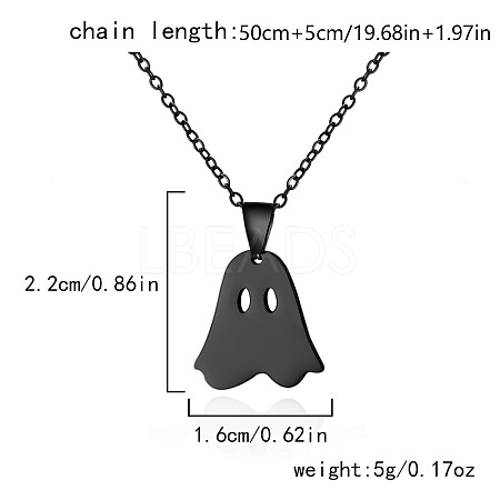 Halloween 304 Stainless Steel Laser Cut Pendant Necklaces FS-WG247A7-10-1