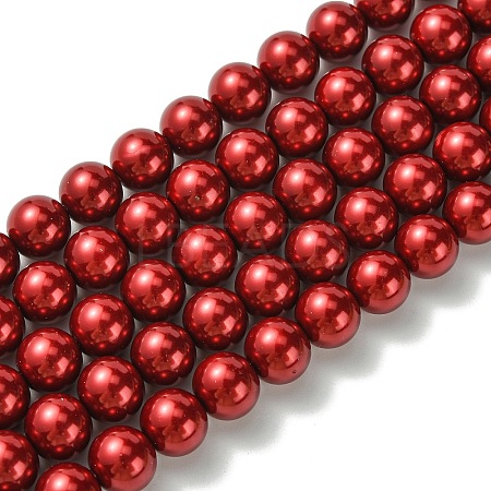 Eco-Friendly Dyed Glass Pearl Round Beads Strands HY-A002-10mm-RB038-1