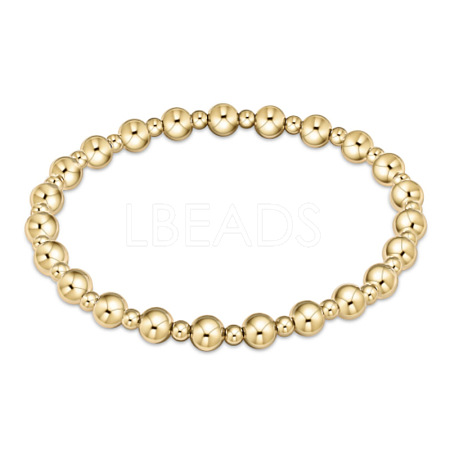Bohemia Brass Round Beaded Stretch Bracelets TK0566-22-1