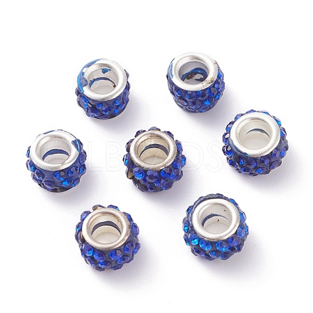 (Defective Closeout Sale Border damaged)Polymer Clay Rhinestone European Beads RB-XCP0001-05S-01-1