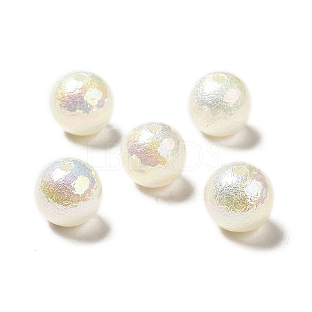 UV Plating Opaque Rainbow Iridescent Acrylic Beads SACR-A001-01G-1