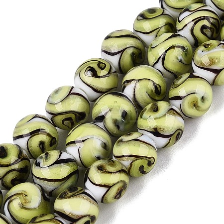 Gold Sand Handmade Lampwork Beads Strands LAMP-N037-08C-1