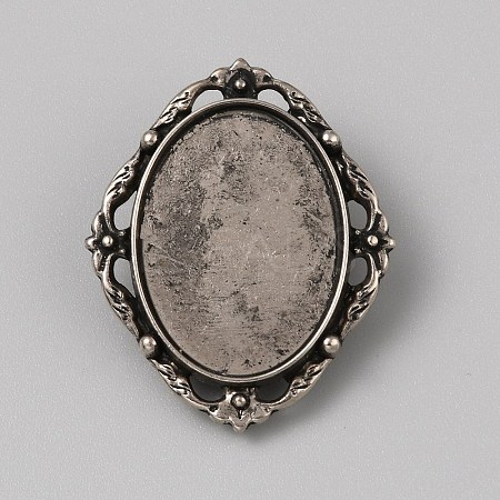 Tibetan Style Zinc Alloy Bolo Tie Slides Clasp Cabochon Settings LS-FIND-WH0260-37I-AS-1