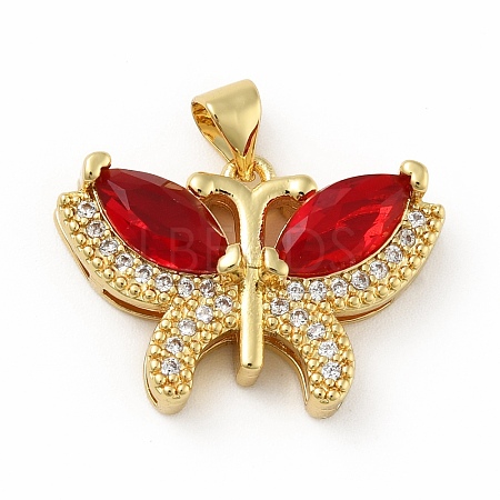 Brass Micro Pave Cubic Zirconia Pendants KK-B059-34G-B-1