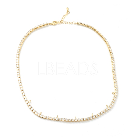 Brass Micro Pave Cubic Zirconia Necklace Making KK-H754-02G-1