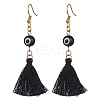 Evil Eye Lampwork & Tassel Earrings EJEW-JE05592-02-1