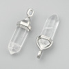 Natural Quartz Crystal Double Terminated Pointed Pendants G-F295-05P-2