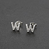 Brass Micro Pave Clear Cubic Zirconia Stud Earrings FS-WGC2F12-23-1