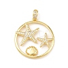 Ocean Brass Micro Pave Cubic Zirconia Pendants LS-KK-K411-04C-G-1