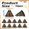 12Pcs Iron Bell Pendants IFIN-LP0001-36-2