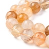 Natural Yellow Hematoid Quartz/Golden Healer Quartz Beads Strands G-M369-02A-2