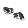 Brass Pave Cubic Zirconia Connector Charms KK-L208-04P-01-3