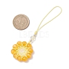 Cat Eye Flower Pendant Decorations HJEW-TA00419-01-4