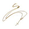 304 Stainless Steel Cable Chains Lariat Necklaces NJEW-F267-17G-1