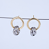 Two Tone Brass Twisted Hoop Earrings CZ4094-3