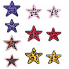 10Pcs 10 Styles Polyester Leopard Print Embroidery Cloth Iron on/Sew on Patches PATC-TA0001-58-2